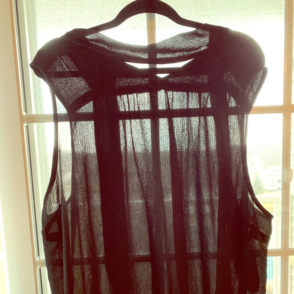 Sheer black blouse